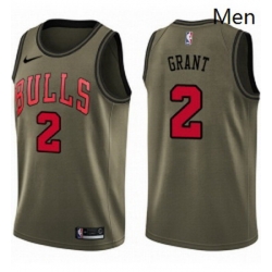 Mens Nike Chicago Bulls 2 Jerian Grant Swingman Green Salute to Service NBA Jersey