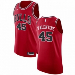 Mens Nike Chicago Bulls 45 Denzel Valentine Authentic Red Road NBA Jersey Icon Edition