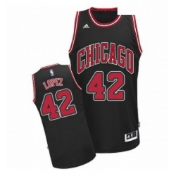 Youth Adidas Chicago Bulls 42 Robin Lopez Swingman Black Alternate NBA Jersey