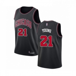 Youth Chicago Bulls 21 Thaddeus Young Swingman Black Basketball Jersey Statement Edition 