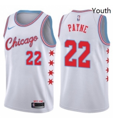 Youth Nike Chicago Bulls 22 Cameron Payne Swingman White NBA Jersey City Edition