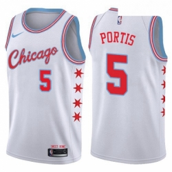 Youth Nike Chicago Bulls 5 Bobby Portis Swingman White NBA Jersey City Edition 