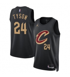 Men Cleveland Cavaliers 24 Jaylon Tyson Black 2024 Draft Statement Edition Stitched Jersey