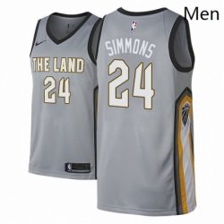 Men NBA 2018 19 Cleveland Cavaliers 24 Kobi Simmons City Edition Gray Jersey 