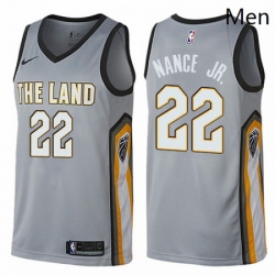 Mens Nike Cleveland Cavaliers 22 Larry Nance Jr Swingman Gray NBA Jersey City Edition 