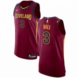 Mens Nike Cleveland Cavaliers 3 George Hill Authentic Maroon NBA Jersey Icon Edition 