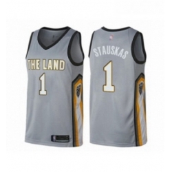 Womens Cleveland Cavaliers 1 Nik Stauskas Swingman Gray Basketball Jersey City Edition 