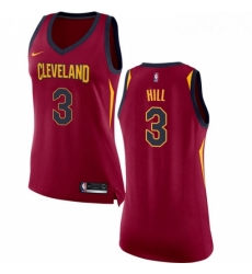 Womens Nike Cleveland Cavaliers 3 George Hill Authentic Maroon NBA Jersey Icon Edition 