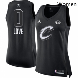 Womens Nike Jordan Cleveland Cavaliers 0 Kevin Love Swingman Black 2018 All Star Game NBA Jersey