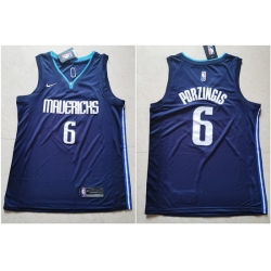 Mavericks 6 Kristaps Porzingis Navy Nike Swingman Jerseys