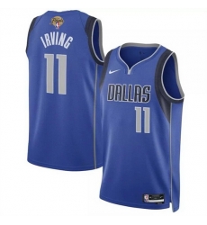 Men Dallas Mavericks 11 Kyrie Irving Blue 2024 Finals Icon Edition Stitched Basketball Jersey