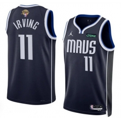Men Dallas Mavericks 11 Kyrie Irving Navy 2024 Finals Statement Edition Stitched Basketball Jersey