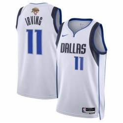 Men Dallas Mavericks 11 Kyrie Irving White 2024 Finals Association Edition Stitched Basketball Jersey