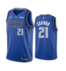 Men Dallas Mavericks 21 Daniel Gafford Blue Icon Edition Stitched Basketball Jersey