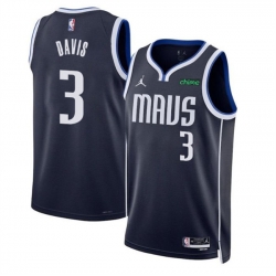 Men Dallas Mavericks 3 Anthony Davis Navy 2025 Statement Edition Stitched Basketball Jersey