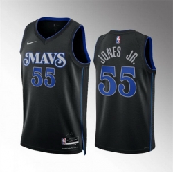 Men Dallas Mavericks 55 Derrick Jones Jr Black 2023 24 City Edition Stitched Basketball Jersey