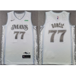 Men Dallas Mavericks 77 Luka Don u010Di u0107 White 2024 25 City Edition Stitched Basketball Jersey