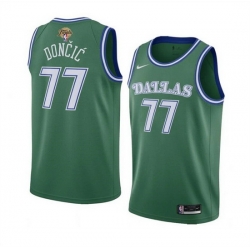 Men Dallas Mavericks 77 Luka Doncic Green 2024 Finals Classic Edition Stitched Basketball Jersey
