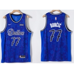 Men Dallas Mavericks Luka Doncic 77 Blue 2021 2022 Fashion Nike Stitched Jersey