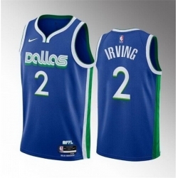 Men's Dallas Mavericks #2 Kyrie Irving Blue City Edition Stitched Basketball Jersey