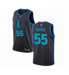 Mens Dallas Mavericks 55 Delon Wright Authentic Charcoal Basketball Jersey City Edition 