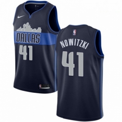 Mens Nike Dallas Mavericks 41 Dirk Nowitzki Authentic Navy Blue NBA Jersey Statement Edition