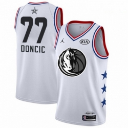 Mens Nike Dallas Mavericks 77 Luka Doncic White Basketball Jordan Swingman 2019 All Star Game Jersey 