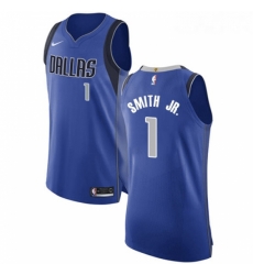 Womens Nike Dallas Mavericks 1 Dennis Smith Jr Authentic Royal Blue Road NBA Jersey Icon Edition