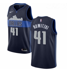 Womens Nike Dallas Mavericks 41 Dirk Nowitzki Swingman Navy Blue NBA Jersey Statement Edition