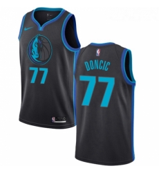 Womens Nike Dallas Mavericks 77 Luka Doncic Swingman Charcoal NBA Jersey City Edition 