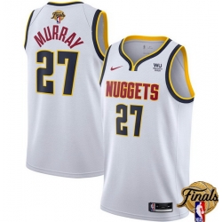 Men Denver Nuggets 27 Jamal Murray White 2023 Finals Association Edition Stitched Basketball Jersey