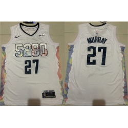 Men Denver Nuggets 27 Jamal Murray White 2024 25 City Edition Stitched Basketball Jersey