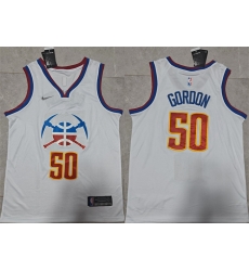 Men Denver Nuggets 50 Aaron Gordon White Earned Edition Stitched Basketball Jersey