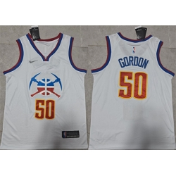 Men Denver Nuggets 50 Aaron Gordon White Earned Edition Stitched Basketball Jersey