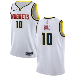 Men Nike Denver Nuggets 10 Bol Bol White NBA Swingman Association Edition Jersey