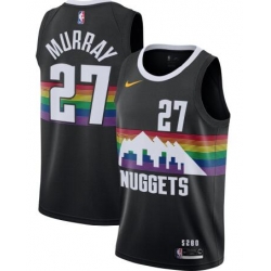 Men Nuggets 27 Jamal Murray Black City Edition Jersey