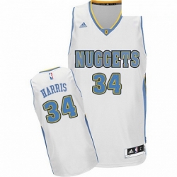 Mens Adidas Denver Nuggets 34 Devin Harris Swingman White Home NBA Jersey 