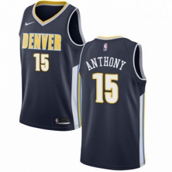 Mens Nike Denver Nuggets 15 Carmelo Anthony Authentic Navy Blue Road NBA Jersey Icon Edition