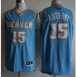 Nuggets 15 Carmelo Anthony Light Blue Adidas Jersey