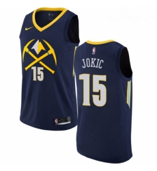 Womens Nike Denver Nuggets 15 Nikola Jokic Swingman Navy Blue NBA Jersey City Edition