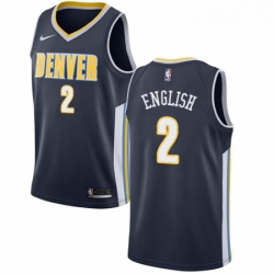 Womens Nike Denver Nuggets 2 Alex English Authentic Navy Blue Road NBA Jersey Icon Edition