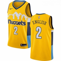 Womens Nike Denver Nuggets 2 Alex English Swingman Gold Alternate NBA Jersey Statement Edition