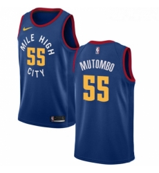 Womens Nike Denver Nuggets 55 Dikembe Mutombo Swingman Light Blue Alternate NBA Jersey Statement Edition