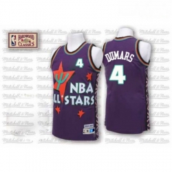 Mens Adidas Detroit Pistons 4 Joe Dumars Swingman Purple 1995 All Star Throwback NBA Jersey