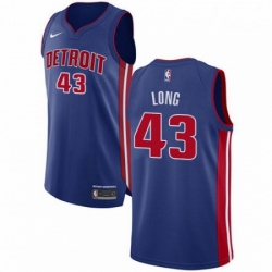 Mens Nike Detroit Pistons 43 Grant Long Authentic Royal Blue Road NBA Jersey Icon Edition