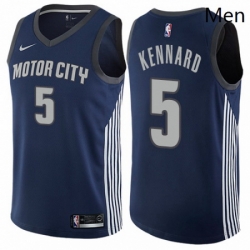 Mens Nike Detroit Pistons 5 Luke Kennard Authentic Navy Blue NBA Jersey City Edition 