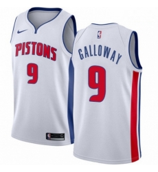 Mens Nike Detroit Pistons 9 Langston Galloway Authentic White Home NBA Jersey Association Edition 