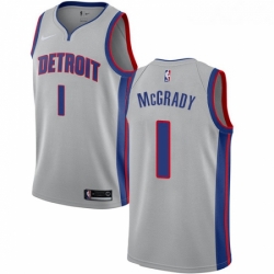 Womens Nike Detroit Pistons 1 Tracy McGrady Swingman Silver NBA Jersey Statement Edition