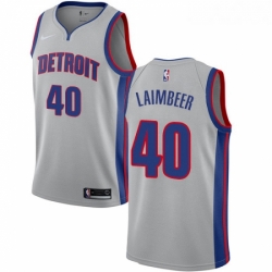 Womens Nike Detroit Pistons 40 Bill Laimbeer Swingman Silver NBA Jersey Statement Edition