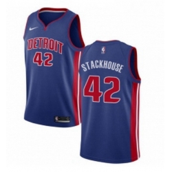 Womens Nike Detroit Pistons 42 Jerry Stackhouse Swingman Royal Blue Road NBA Jersey Icon Edition